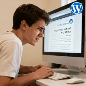 מתחיל בוורפרס מול מסך מחשב